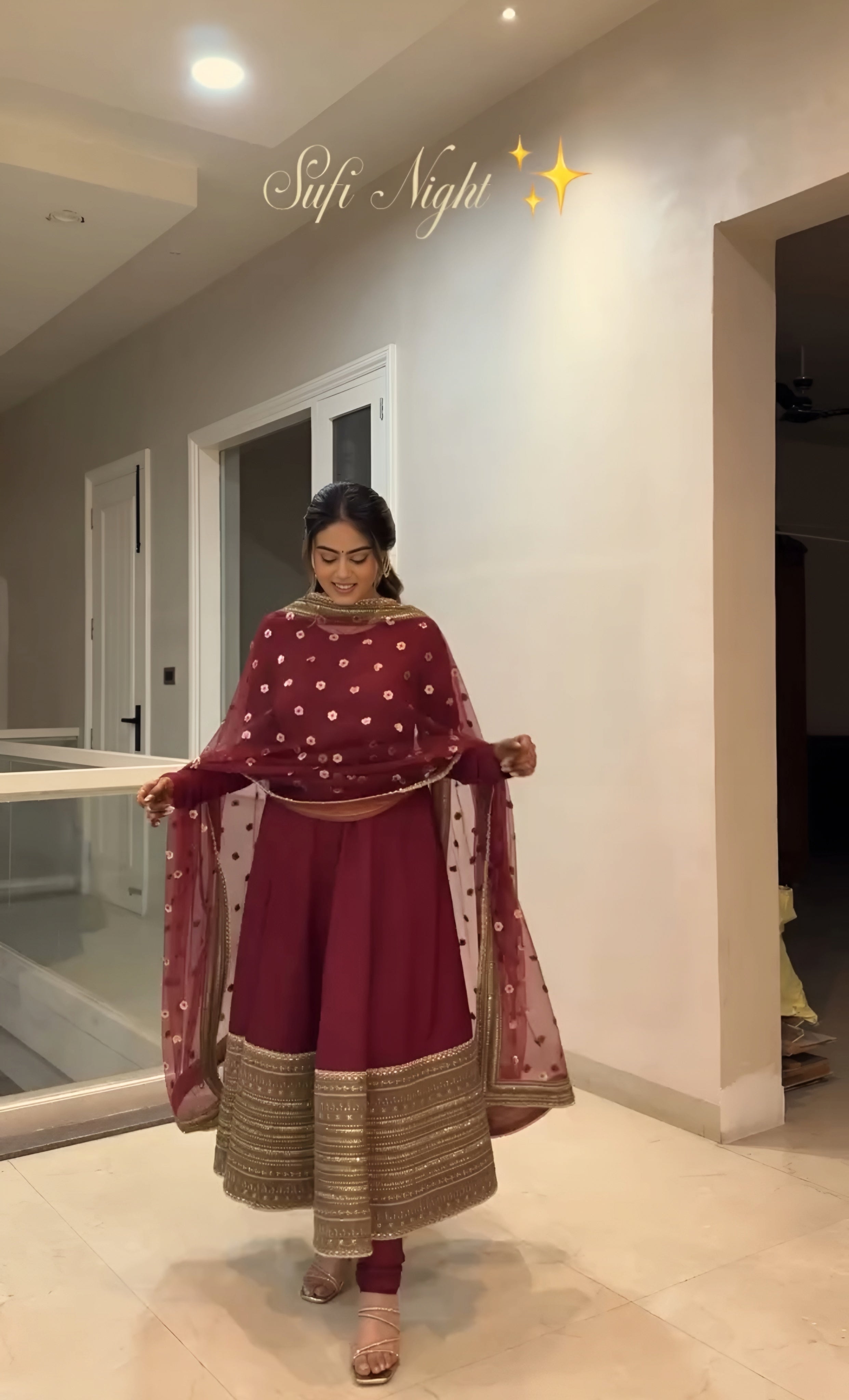 Jahnvi Maroon Magic Anarkali Set