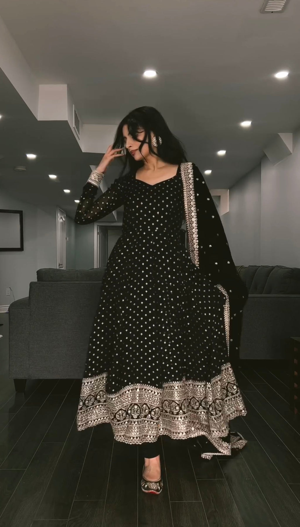 Barkha’s Black Coloured Anarkali Suit Set