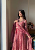 Gunjan Kunwar Pink Ethnic Anarkali Suit Set