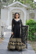 Captivating Black Color Gown With Ravishing Dupatta