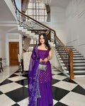 Festive Royal Purple Sharara Suit with Embroidered Kurti & Dupatta