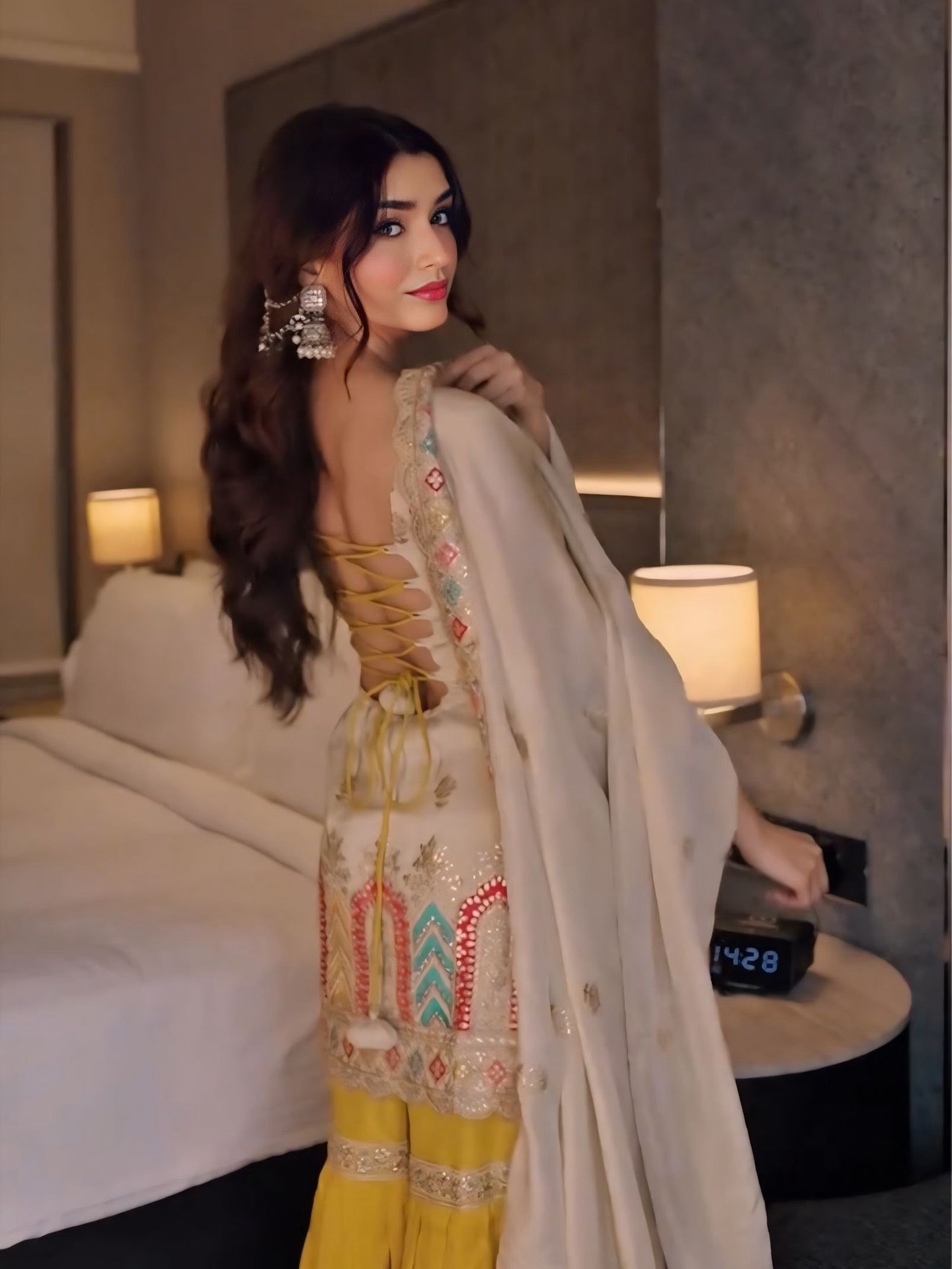 Festive Wear Embroidered Sharara Suit with Dupatta