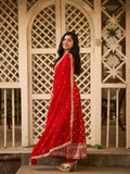 Radiance Red Anarkali Suit with Dupatta – Perfect Durga Puja & Karwa Chauth Dress