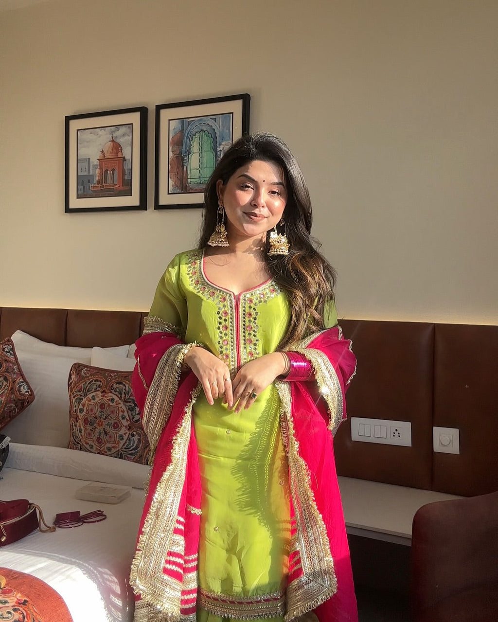 Khwahish Neon Color Designer Sharara Set