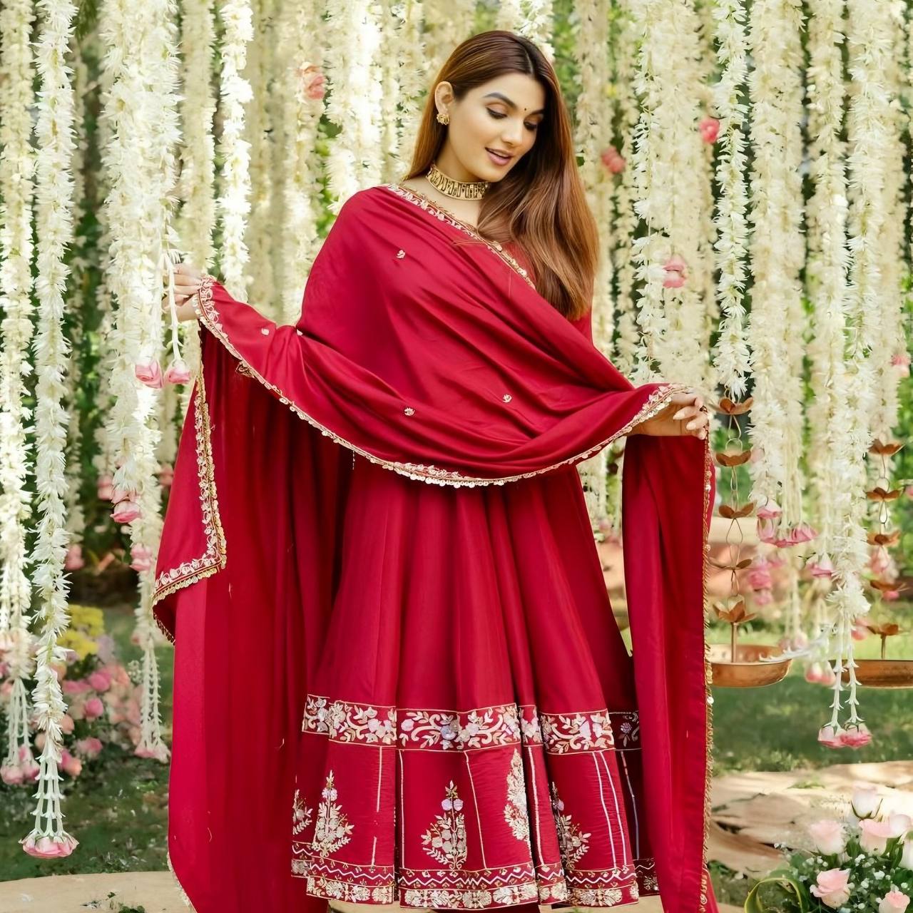 Inaaya Festive Bloom Designer Anarkali Suit