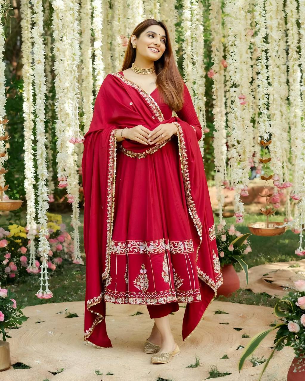 Inaaya Festive Bloom Designer Anarkali Suit