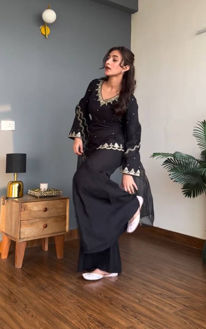 Designer Sharara - Black