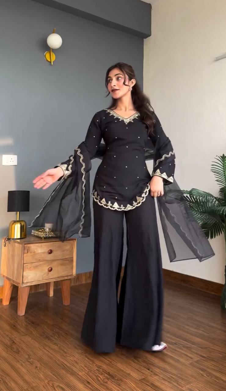 Designer Sharara - Black
