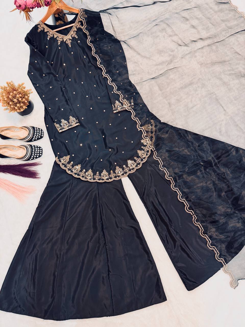 Designer Sharara - Black