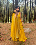 Haldi Outfit Yellow Sharara Suit Set with Dupatta For Haldi Ceremony